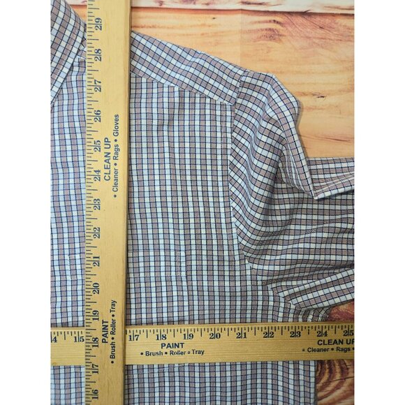 Johnston & Murphy Mens Plaid Long Sleeve Shirt Large - Contrast Cuffs - Picture 8 of 8